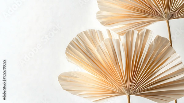 Obraz Minimalistic beige palm leaf wallpaper design