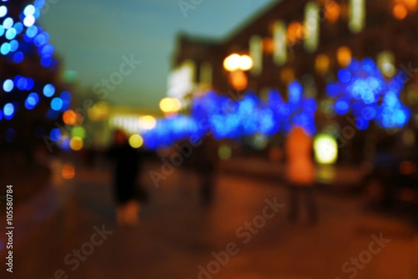 Fototapeta Image of blurred evening street background