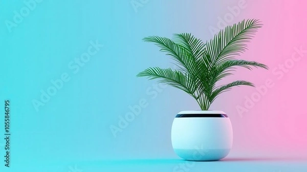 Fototapeta Advanced voice assistant with ambient sounds, relaxation and smart home harmony concept