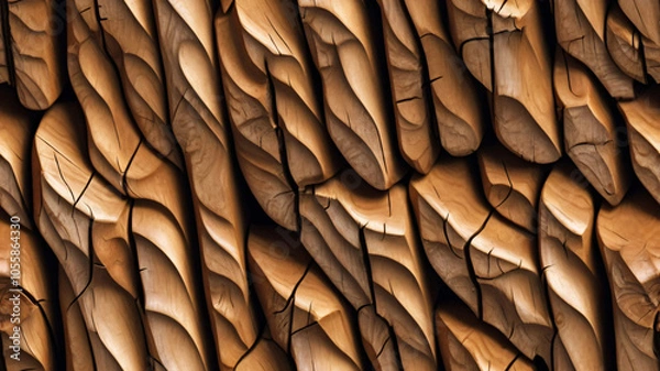 Fototapeta Abstract wooden background. Polished wood texture, glossy surface.copy space