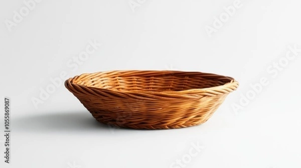 Fototapeta Isolated wicker dish on a plain background