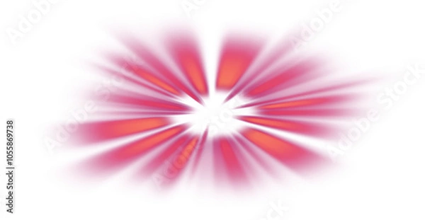 Obraz Red beams on transparent background, red flash, traffic light, headlight light, traffic light, convenient for editing, png format. Rich red light with transparency.