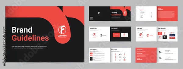 Obraz Brand guidelines template, brand guide or brand manual design template