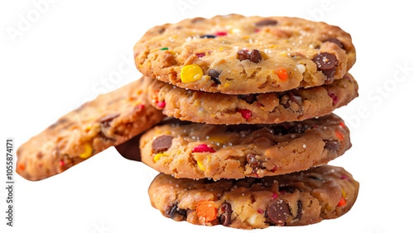 Fototapeta Untitled design - A close view of Pile of vegetable cookies Isolated on a transparent background