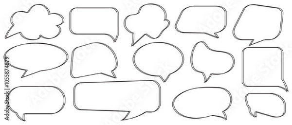 Fototapeta Speech bubble / speech balloon or chat bubble line art icon for apps and websites