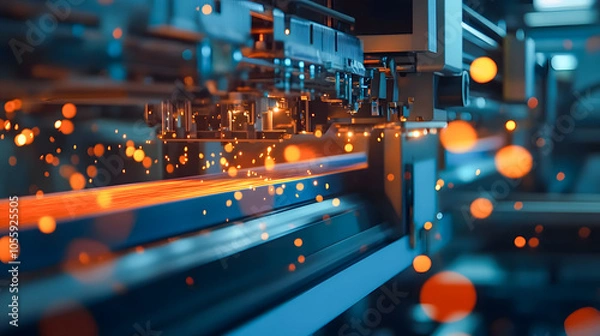 Obraz Industrial Machine Sparking in Action