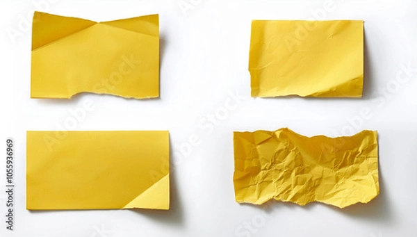 Obraz yellow sticky notes on white