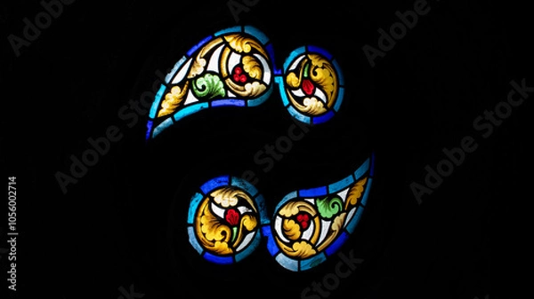 Obraz Colorful stained glass from a Transylvanian castle