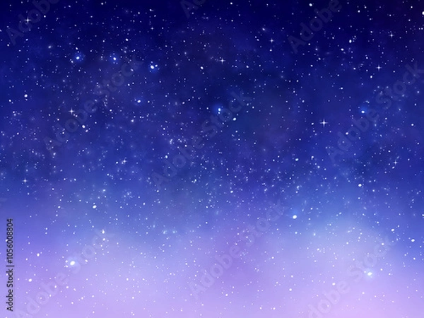 Obraz キラキラと輝く星空　紫　イラスト素材