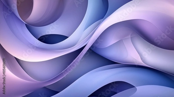 Obraz Smooth 3D Curls in Blue and Lavender Gradient