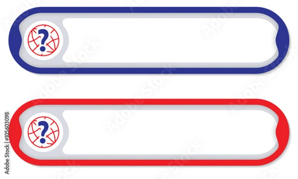 Fototapeta Colored frames for any text with globe icon