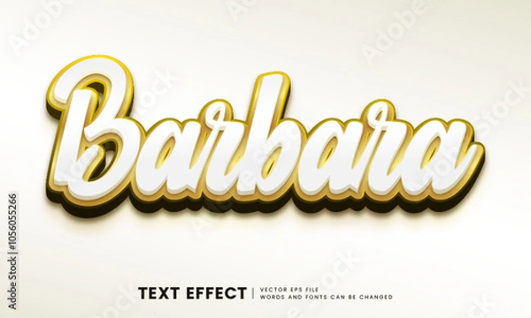 Obraz Editable 3d gold text effect. Luxury fancy Barbara font style vector design perfect for logotype, title or heading text.