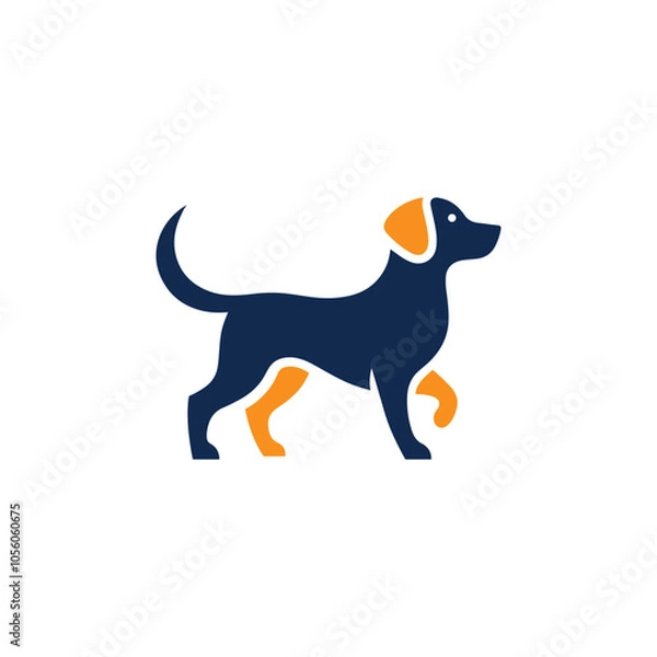Fototapeta Vibrant Colorful Dog Vector Silhouette