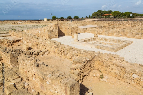 Obraz Palaipaphos (Old Paphos), one of the most celebrated pilgrimage centres of the ancient Greek world with the sanctuary of Aphrodite, Kouklia, Paphos district, Cyprus