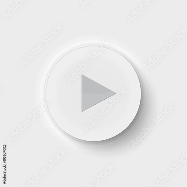 Fototapeta button Play icon with realistic design shadow