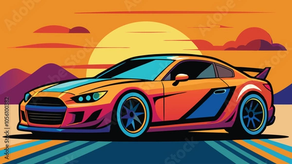 Fototapeta Racing Car Vector Wallpaper High Speed Art Design