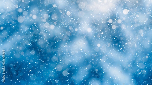 Obraz Blue snow background abstract blurred.
