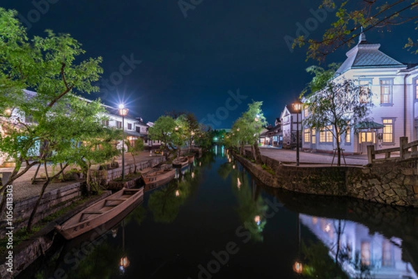 Obraz 倉敷美観地区の夜景　岡山県倉敷市