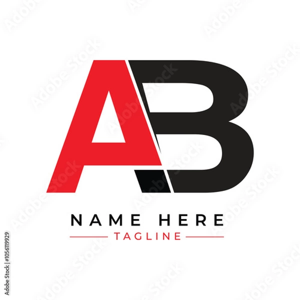 Fototapeta AB minimal red & black color logo design template 
