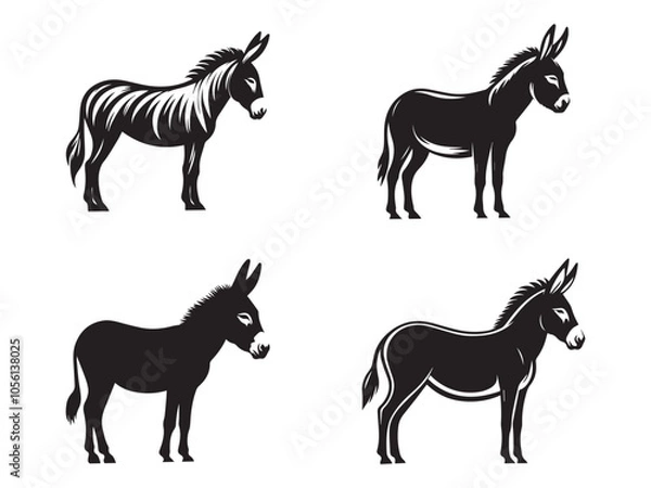 Obraz donkey silhouette vector illustration