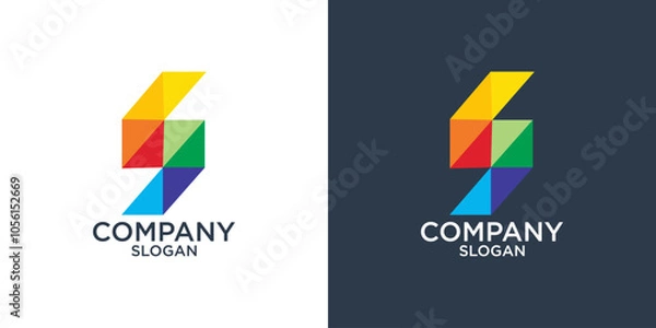 Fototapeta collection of letter s abstract geometry logo design vector