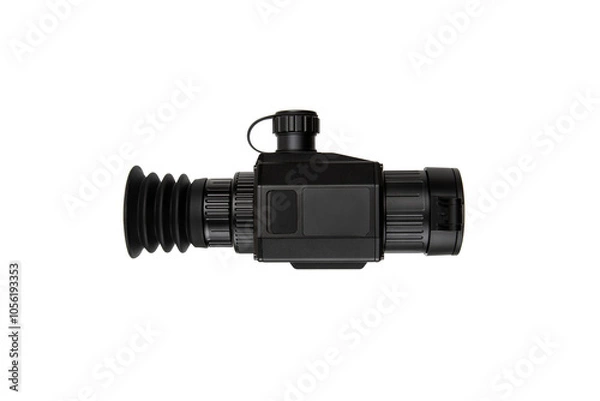 Fototapeta Modern monocular thermal imager isolate on a white background. A device for fixing thermal radiation.