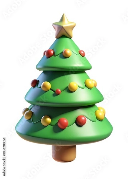 Fototapeta 3d christmas tree isolated on white