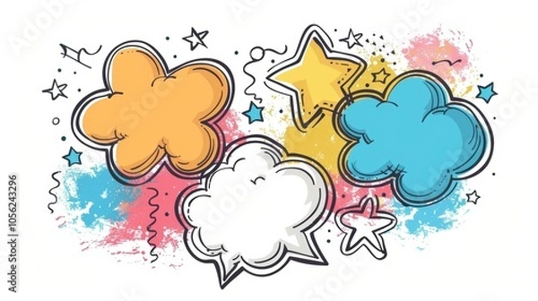 Fototapeta colorful Thought Bubbles,