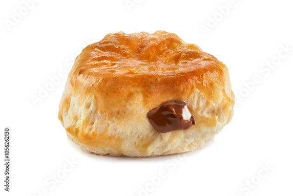 Fototapeta Biscuits full of sweet candy in a white infinite room