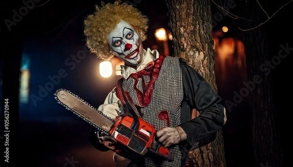 Fototapeta Scary Clown - generative ai, üretken yapay zeka