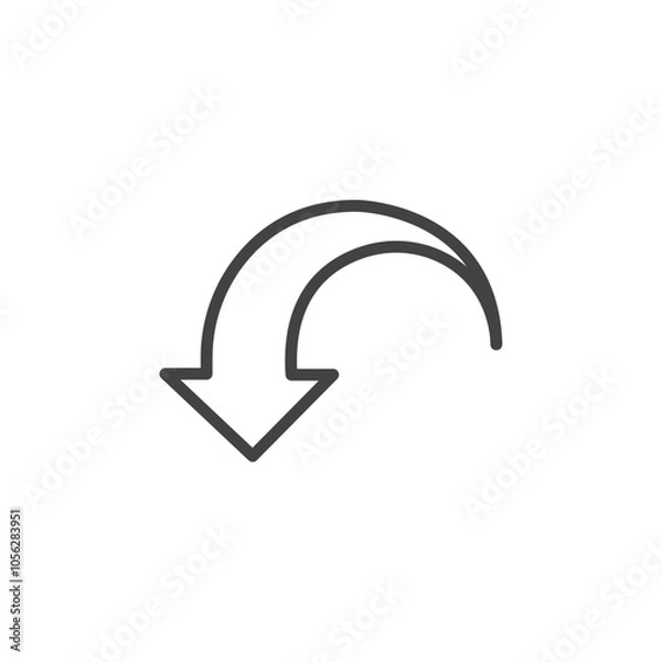 Fototapeta Undo icon Symbol mark in filled style