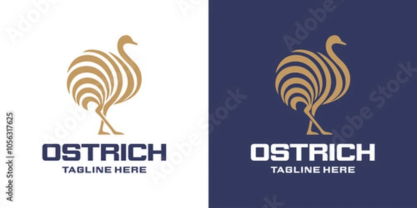 Obraz Logo Ostrich Bird Abstract Simple Luxury.