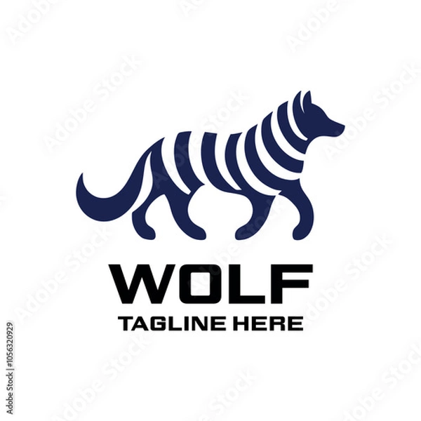 Obraz Logo Wolf Walk Abstract Simple Luxury.