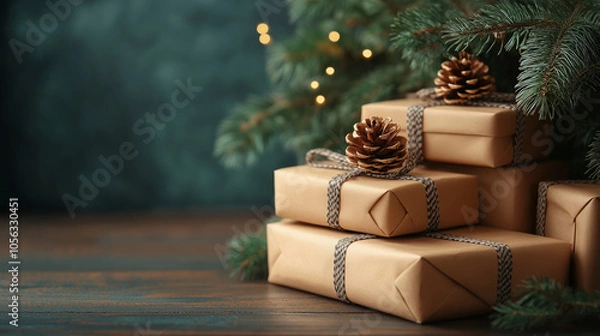 Obraz Christmas tree with gitt