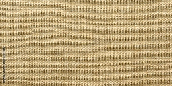 Fototapeta Close-up of a tightly woven beige fabric with a subtle texture and a rough, natural feel.
