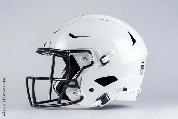Fototapeta American football helmet with selective focus and copy space for text