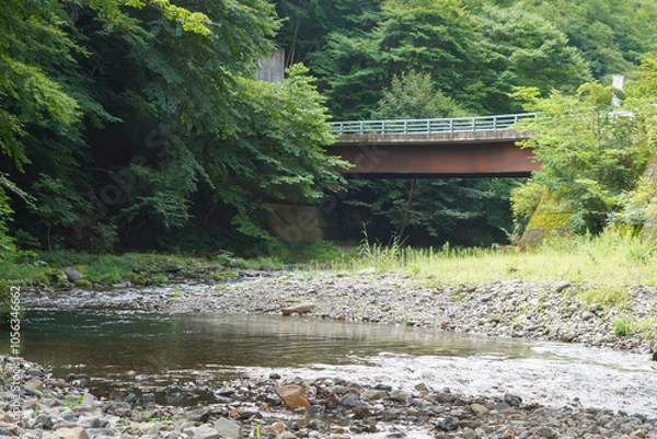 Fototapeta 田舎の川と橋