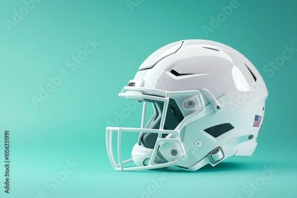 Fototapeta American football helmet. Backdrop with selective focus and copy space for text