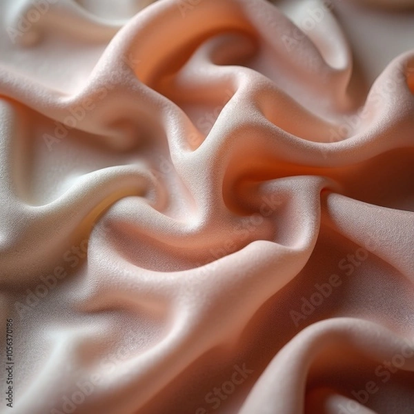 Fototapeta Smooth Linen Fabric Waving in Soft Pastel Colors – Serene and Elegant Background