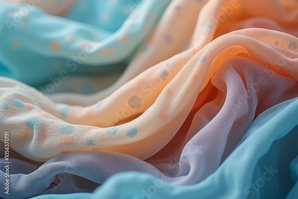 Fototapeta Smooth Linen Fabric Waving in Soft Pastel Colors – Serene and Elegant Background
