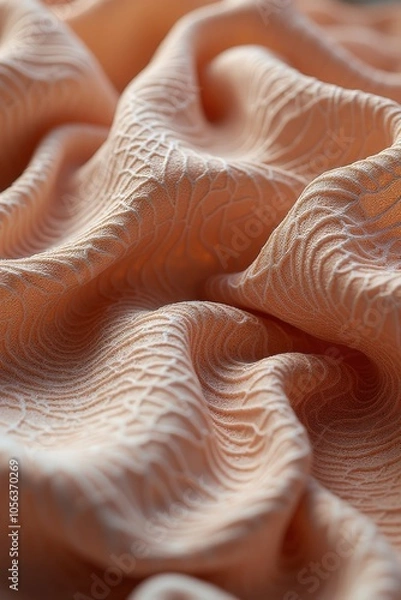 Fototapeta Smooth Linen Fabric Waving in Soft Pastel Colors – Serene and Elegant Background