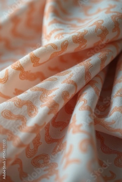 Fototapeta Smooth Linen Fabric Waving in Soft Pastel Colors – Serene and Elegant Background