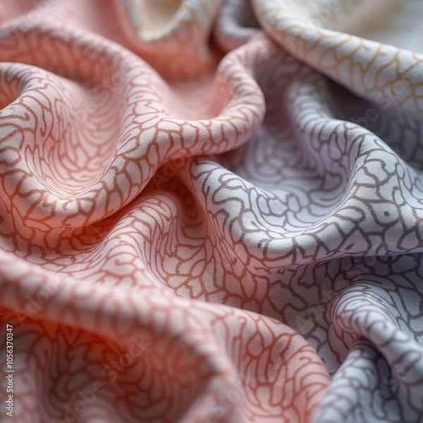 Fototapeta Smooth Linen Fabric Waving in Soft Pastel Colors – Serene and Elegant Background