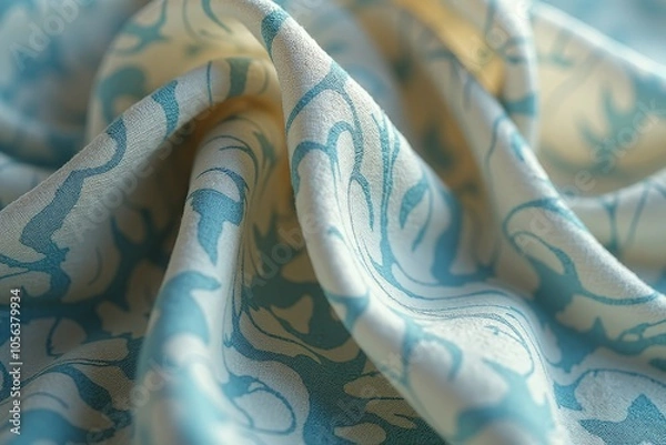 Fototapeta Smooth Linen Fabric Waving in Soft Pastel Colors – Serene and Elegant Background