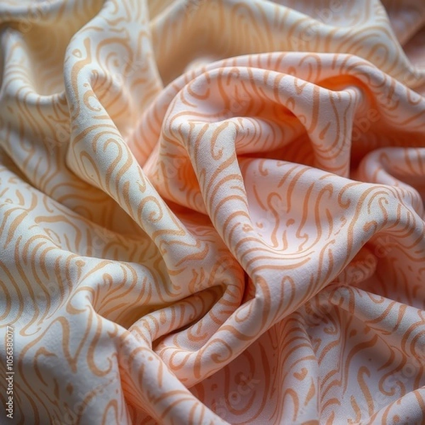 Fototapeta Smooth Linen Fabric Waving in Soft Pastel Colors – Serene and Elegant Background