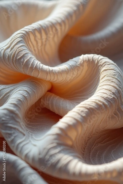 Fototapeta Smooth Linen Fabric Waving in Soft Pastel Colors – Serene and Elegant Background