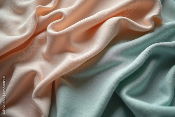 Fototapeta Smooth Linen Fabric Waving in Soft Pastel Colors – Serene and Elegant Background