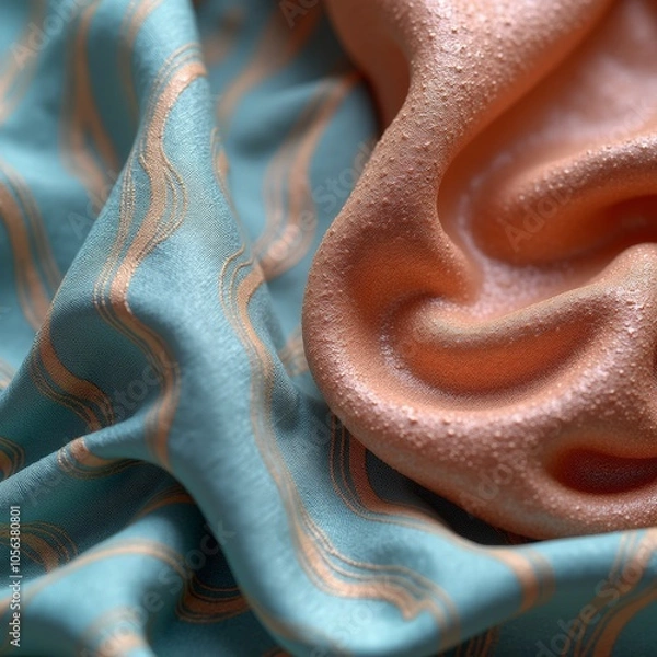 Fototapeta Smooth Linen Fabric Waving in Soft Pastel Colors – Serene and Elegant Background