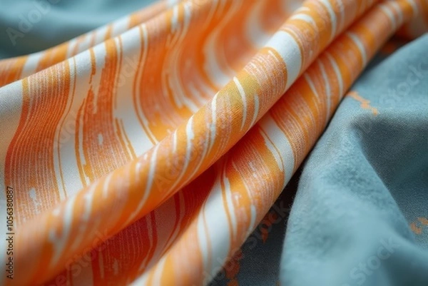 Fototapeta Smooth Linen Fabric Waving in Soft Pastel Colors – Serene and Elegant Background