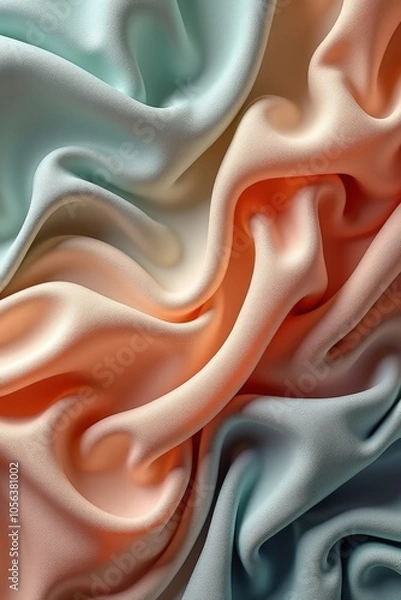 Fototapeta Smooth Linen Fabric Waving in Soft Pastel Colors – Serene and Elegant Background